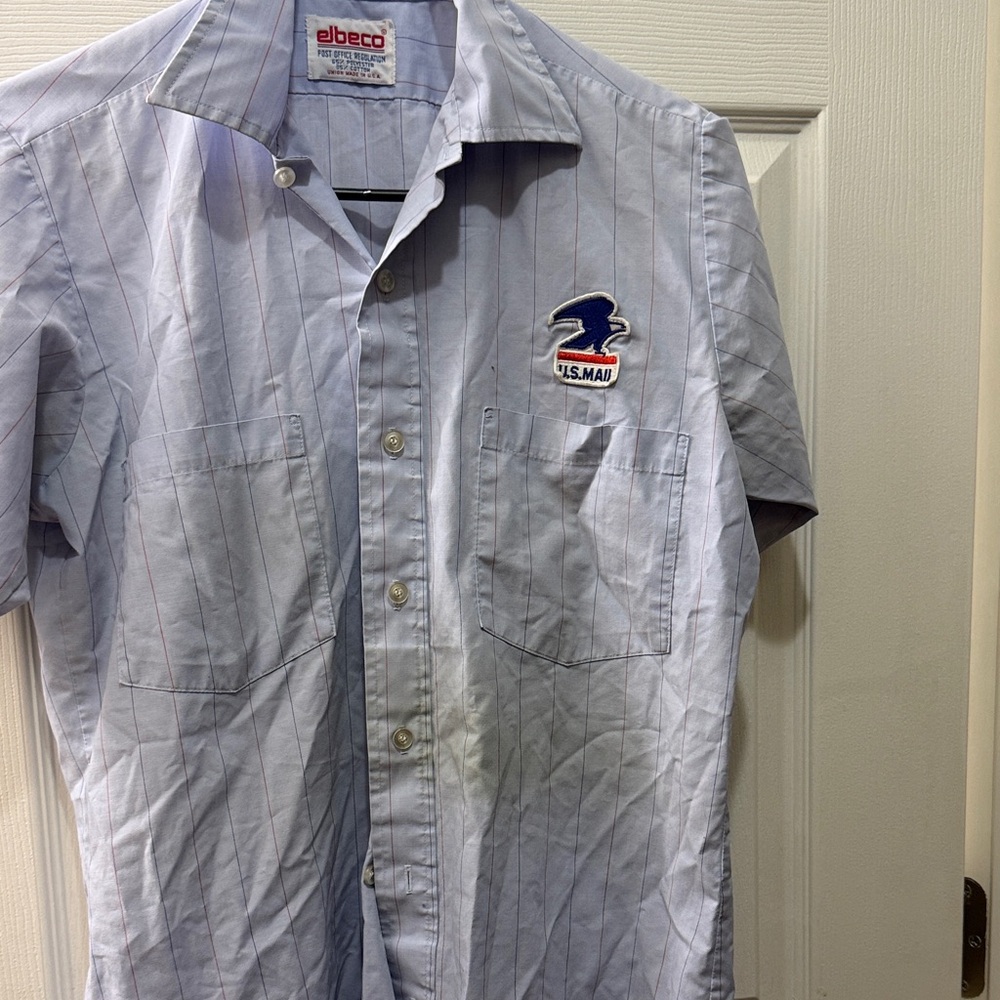 Elbeco Light Gray Men's Casual Button Down Shirt